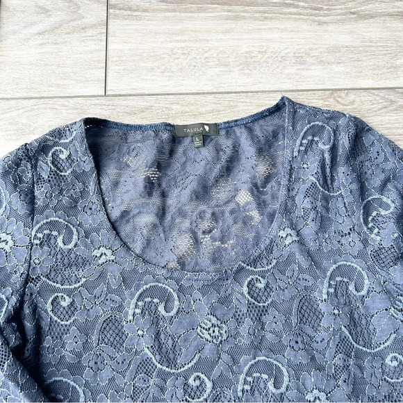 Aritzia Talula Navy Lace Semi Sheer Mini Dress - Picture 6 of 14